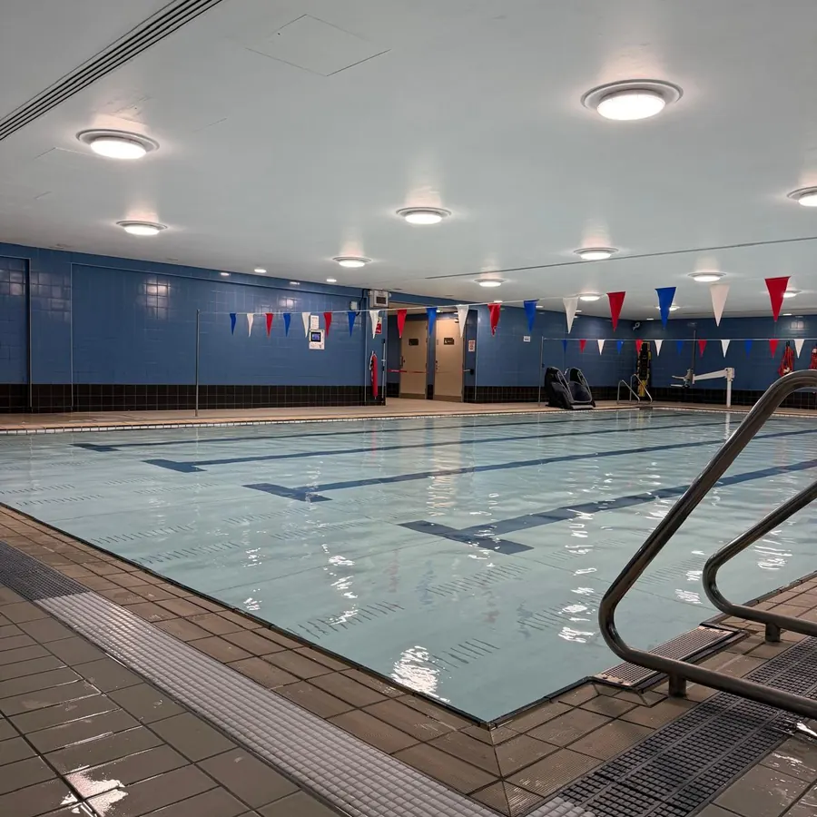 Pool hall with a freshly painted ceiling